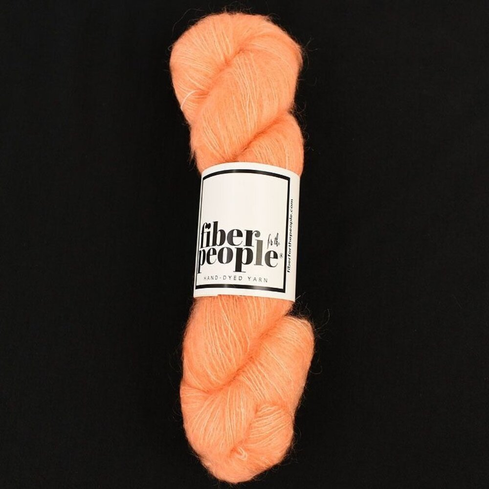 Fiber for the People Lace Weight Yarn Kid Mohair Silk Hand-Dyed Orange Creme
